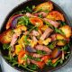 Warm salad with roast beef