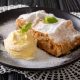 Viennese strudel with ice cream